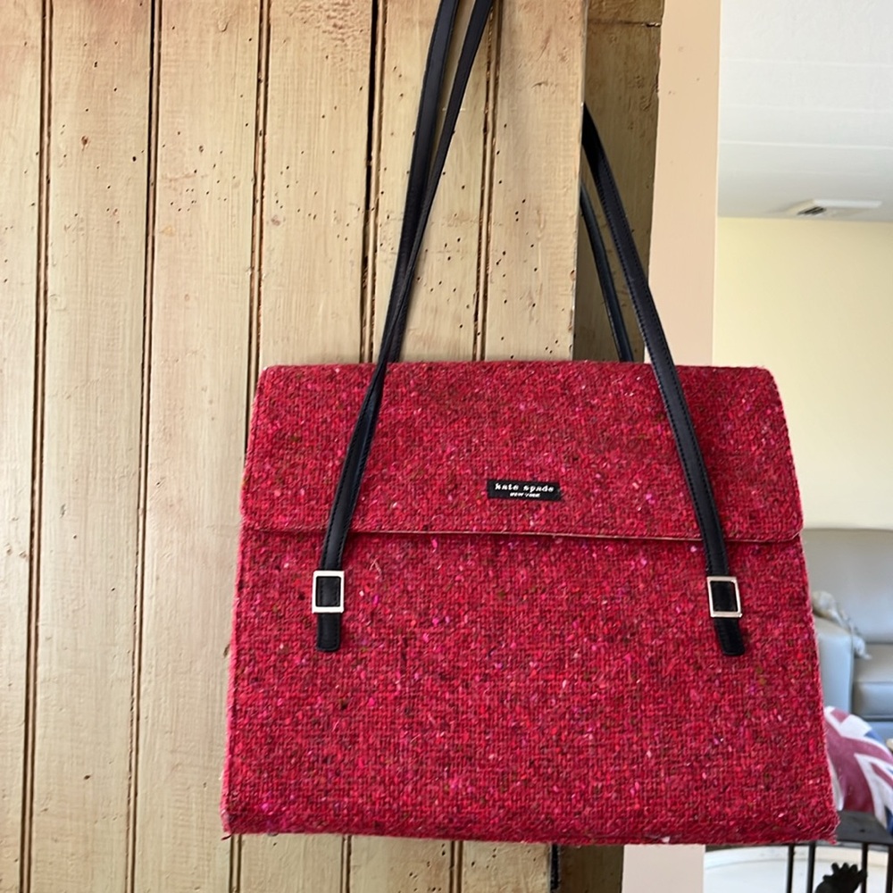 KATE SPADE red Tweed handbag - Picture 4 of 10